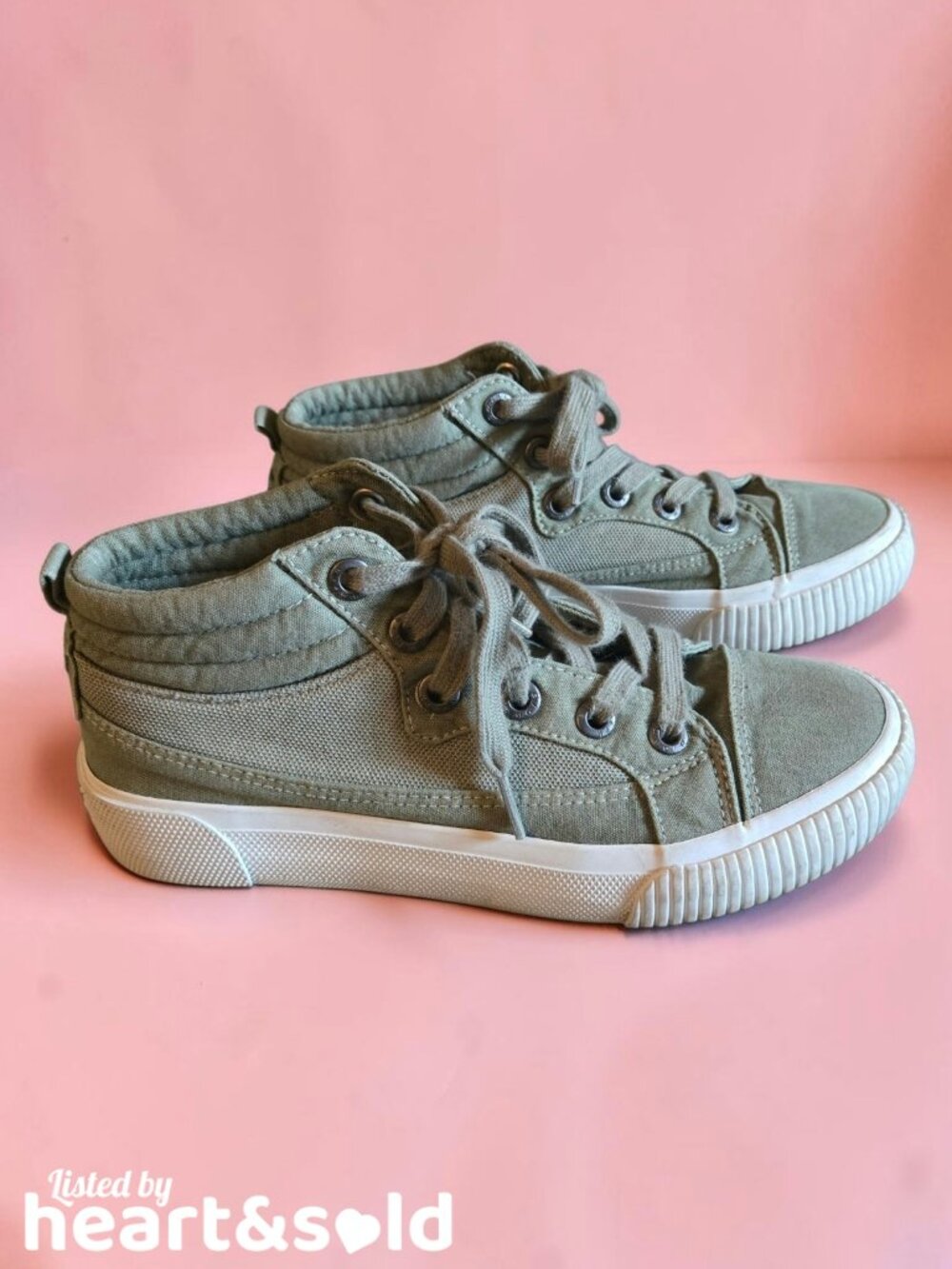 Womens Blowfish Malibu Olive Green Mid-Top Canvas Sneakers
